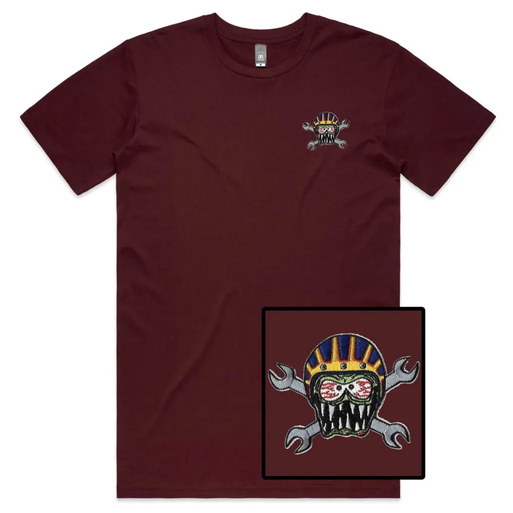 Monster Helmet Embroidered T-Shirt - Tshirtpark.com