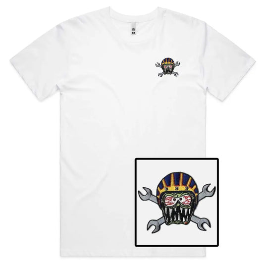 Monster Helmet Embroidered T-Shirt - Tshirtpark.com