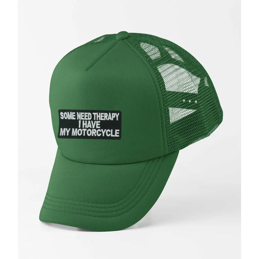 Motorcycle Therapy Slogan Trucker Cap - Tshirtpark.com