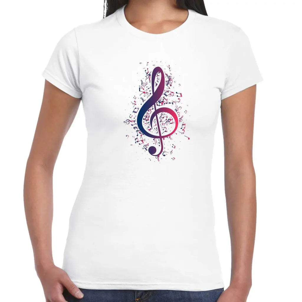 Music Notes Ladies T-shirt - Tshirtpark.com