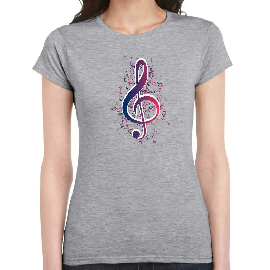 Music Notes Ladies T-shirt - Tshirtpark.com