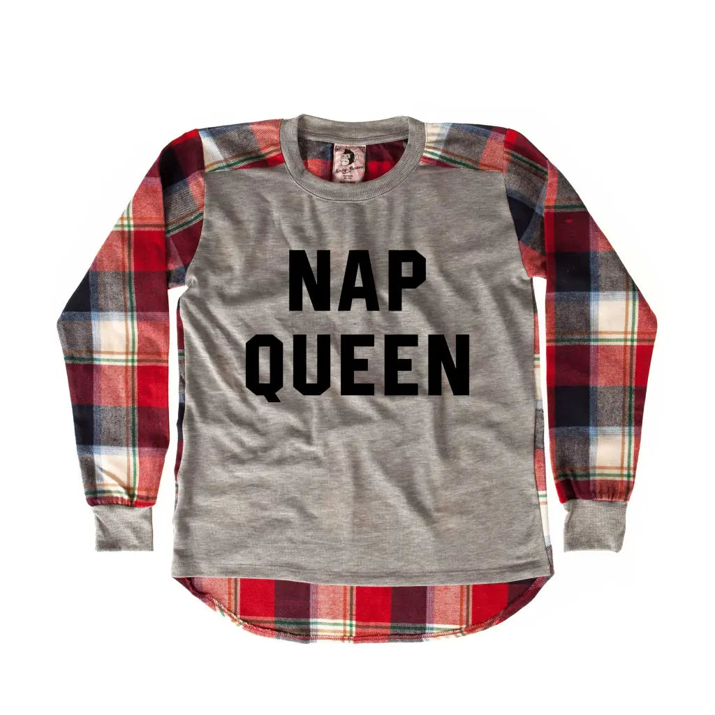Nap Queen Chequered SweatShirt - Tshirtpark.com