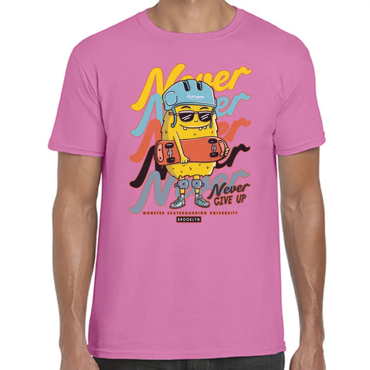 Never Give Up Skater Monster T-Shirt - Tshirtpark.com