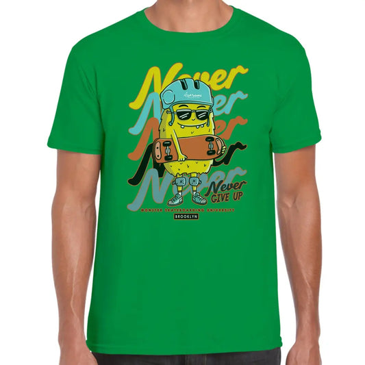 Never Give Up Skater Monster T-Shirt - Tshirtpark.com