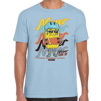 Never Give Up Skater Monster T-Shirt - Tshirtpark.com