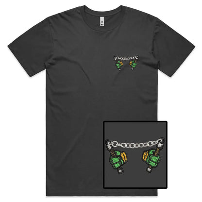 Ninja Hands Embroidered T-Shirt - Tshirtpark.com