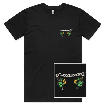 Ninja Hands Embroidered T-Shirt - Tshirtpark.com