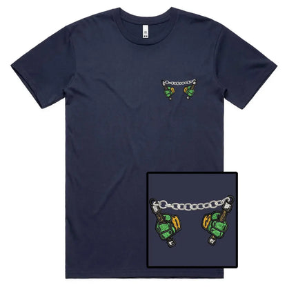 Ninja Hands Embroidered T-Shirt - Tshirtpark.com