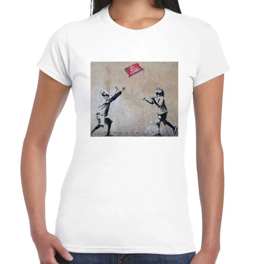 No Ball Games Ladies Banksy T-Shirt - Tshirtpark.com