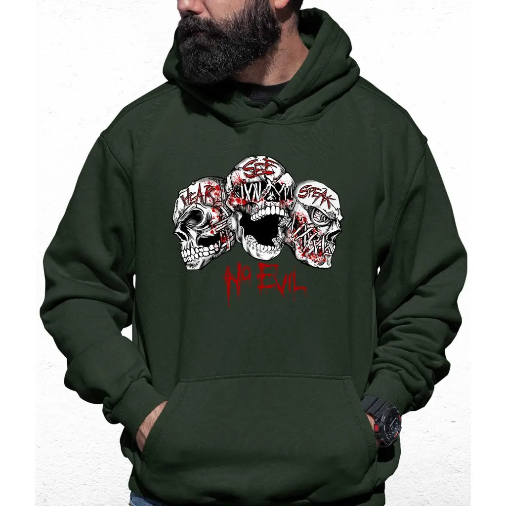 No Evil Skull Colour Hoodie - Tshirtpark.com