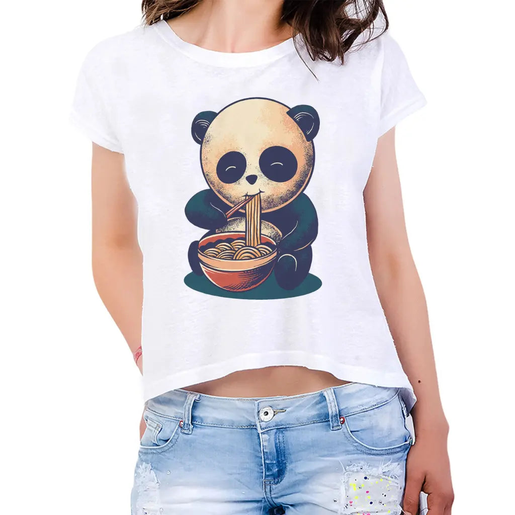 Noodle Panda Womens Crop Tee - Tshirtpark.com