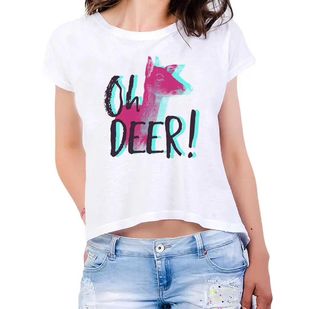 Oh Deer Womens Crop Tee - Tshirtpark.com