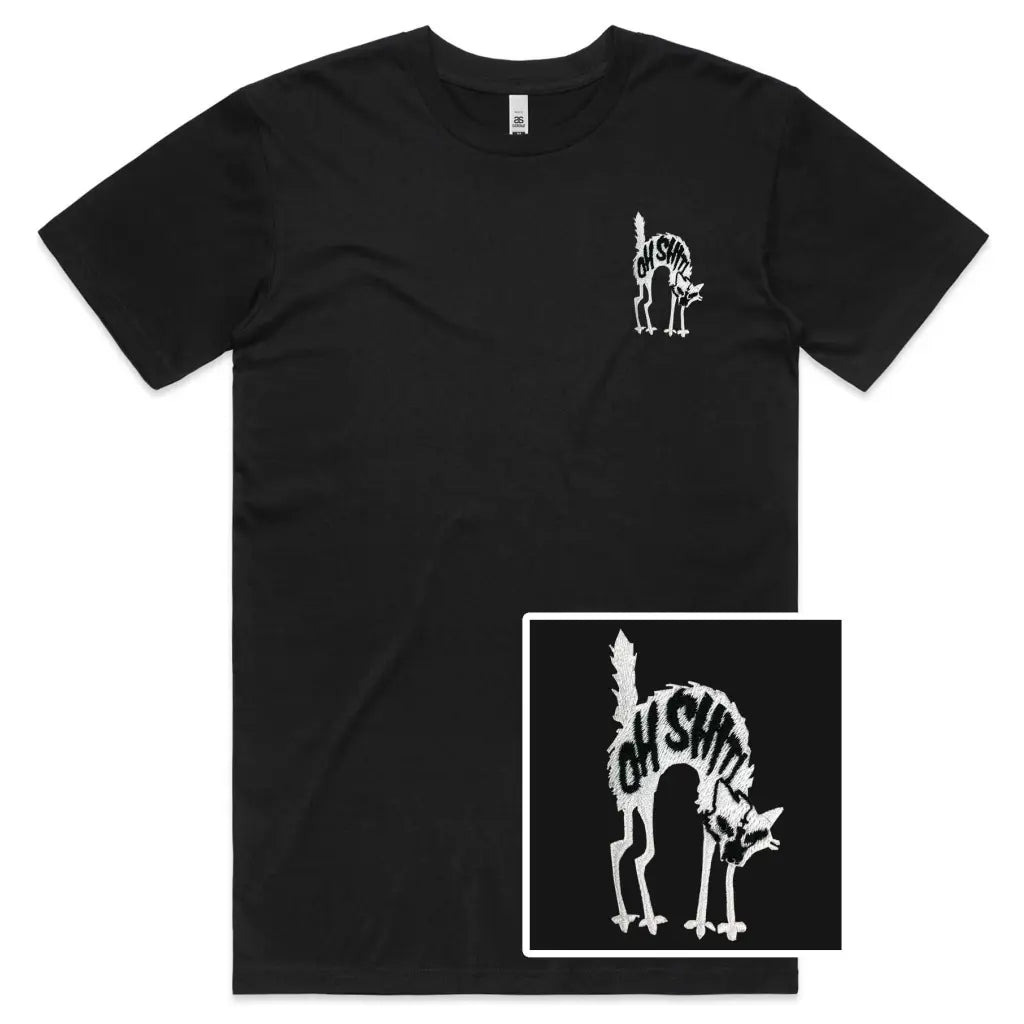 Oh Sht Cat Embroidered T-Shirt - Tshirtpark.com