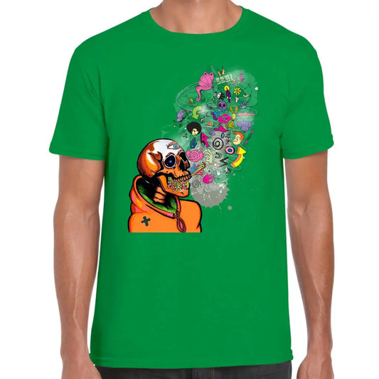 Orange Graffiti Skull T-Shirt - Tshirtpark.com