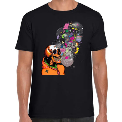 Orange Graffiti Skull T-Shirt - Tshirtpark.com