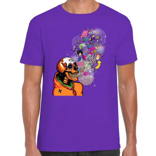 Orange Graffiti Skull T-Shirt - Tshirtpark.com