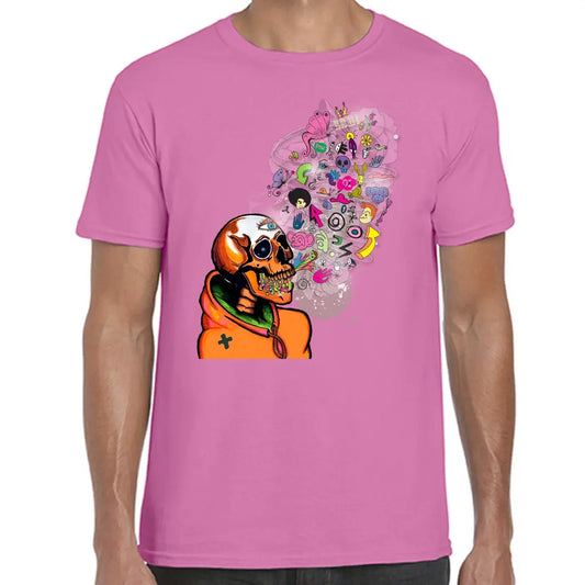 Orange Graffiti Skull T-Shirt - Tshirtpark.com