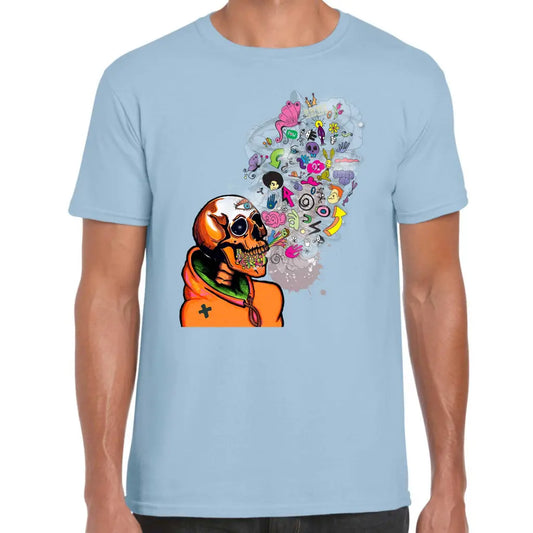 Orange Graffiti Skull T-Shirt - Tshirtpark.com