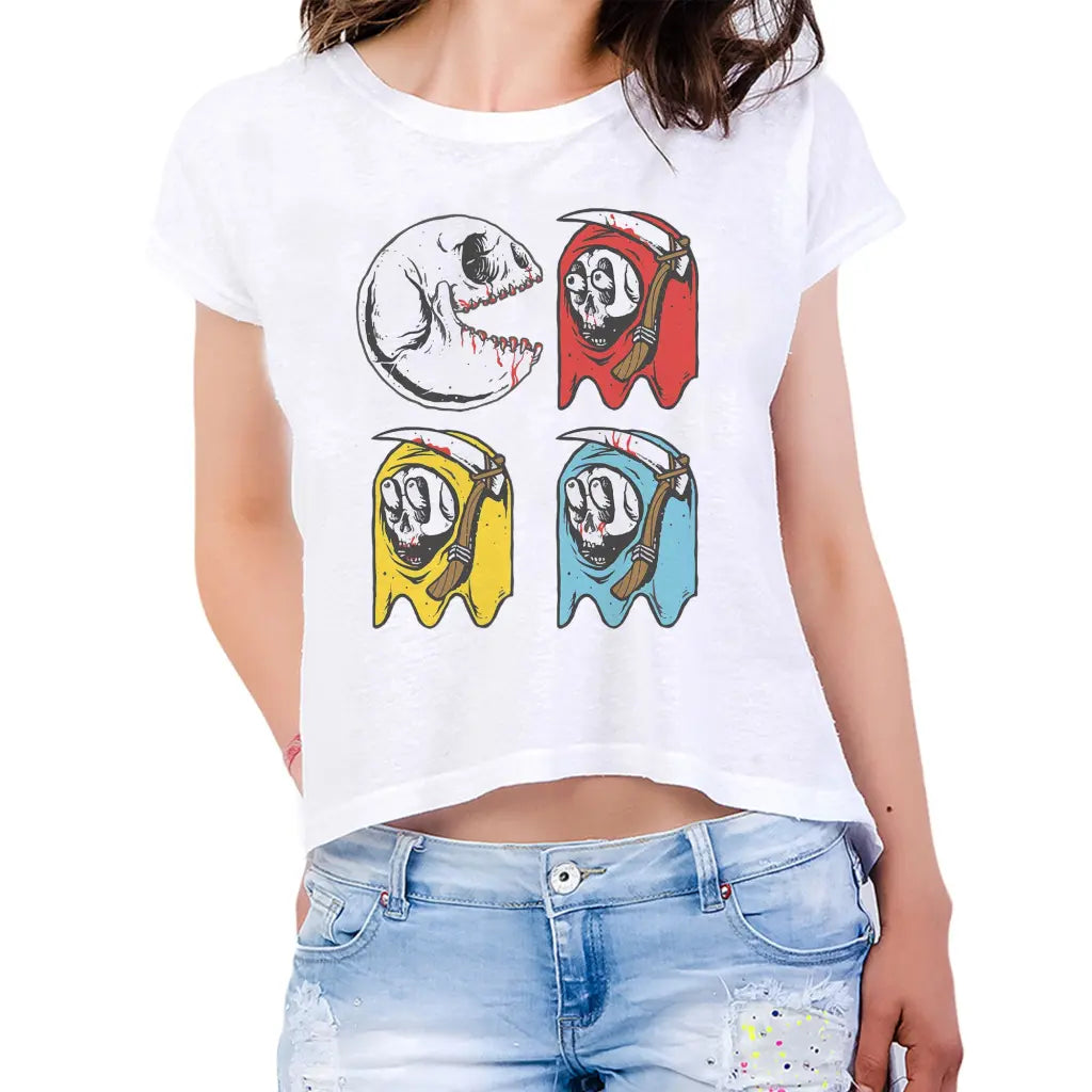 Pac Skull Womens Crop Tee - Tshirtpark.com