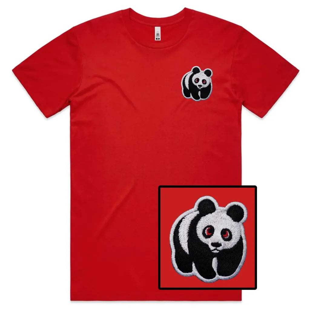 Panda Embroidered T-Shirt - Tshirtpark.com