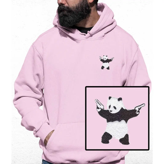 Panda Gun Embroidered Colour Hoodie - Tshirtpark.com