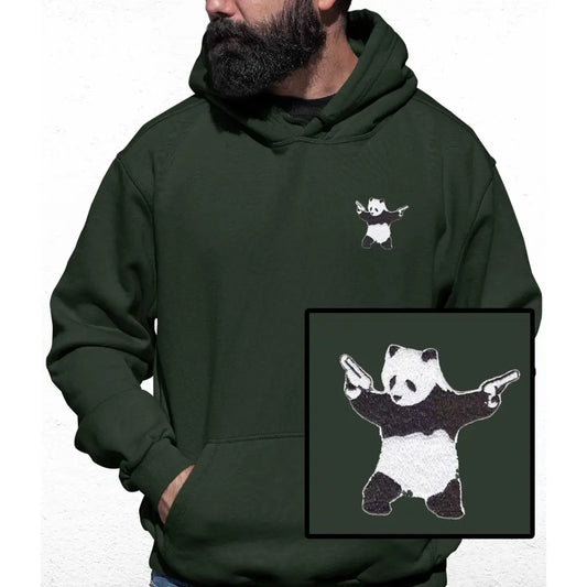 Panda Gun Embroidered Colour Hoodie - Tshirtpark.com