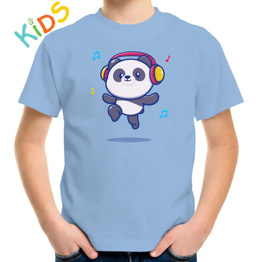 Panda Listening Music Kids T-shirt - Tshirtpark.com