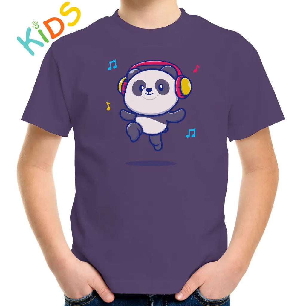 Panda Listening Music Kids T-shirt - Tshirtpark.com