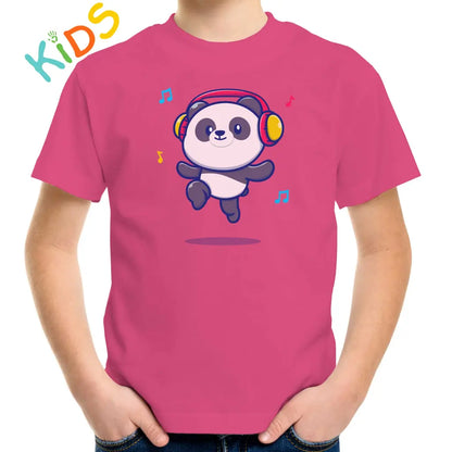 Panda Listening Music Kids T-shirt - Tshirtpark.com