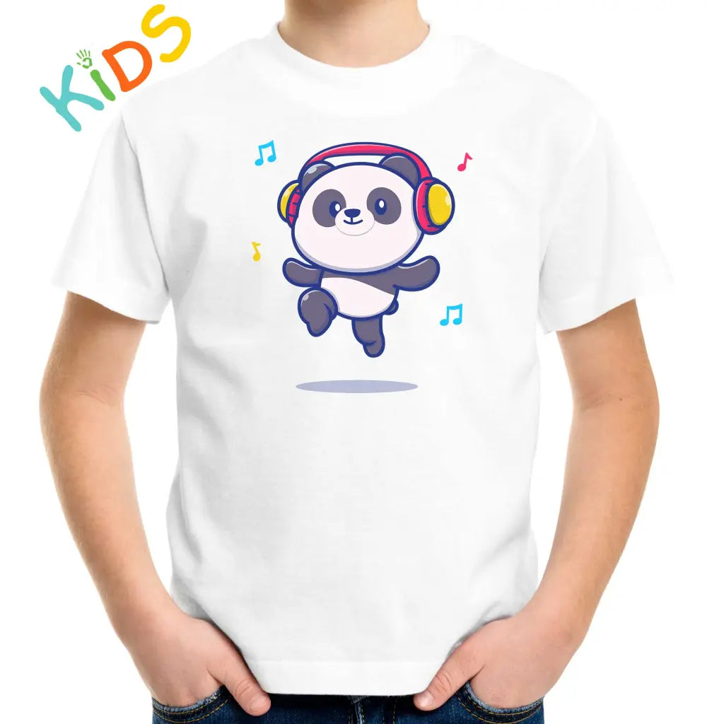 Panda Listening Music Kids T-shirt - Tshirtpark.com