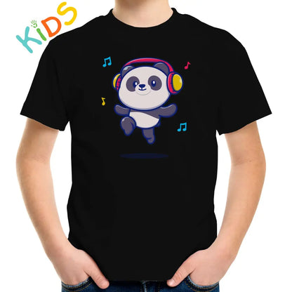 Panda Listening Music Kids T-shirt - Tshirtpark.com