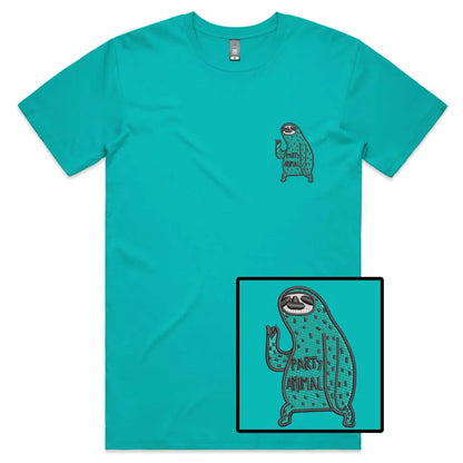 Party Animal Embroidered T-Shirt - Tshirtpark.com