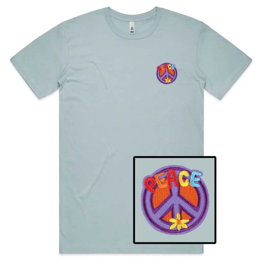 Peace Sign Embroidered T-Shirt - Tshirtpark.com