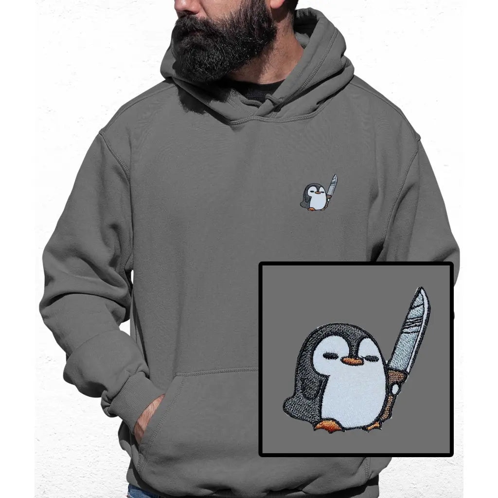 Penguin Knife Embroidered Colour Hoodie - Tshirtpark.com