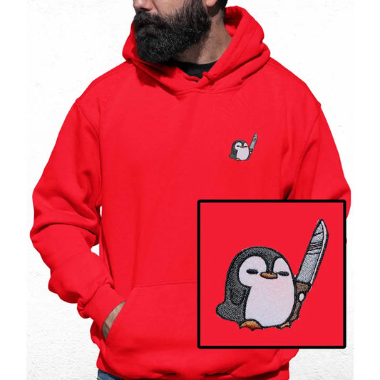 Penguin Knife Embroidered Colour Hoodie - Tshirtpark.com