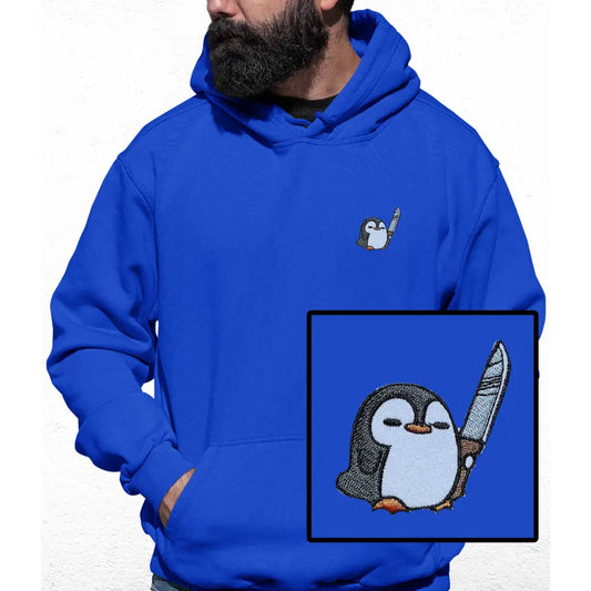 Penguin Knife Embroidered Colour Hoodie - Tshirtpark.com