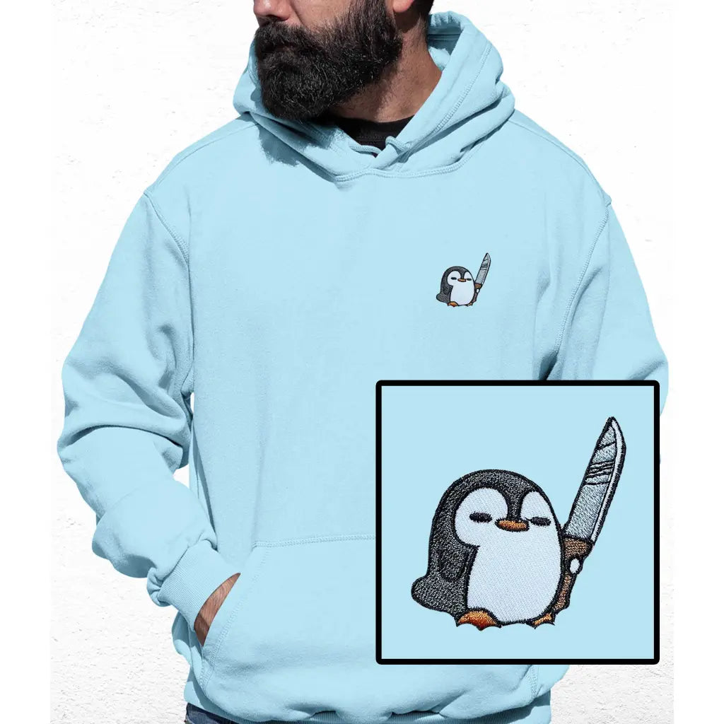 Penguin Knife Embroidered Colour Hoodie - Tshirtpark.com