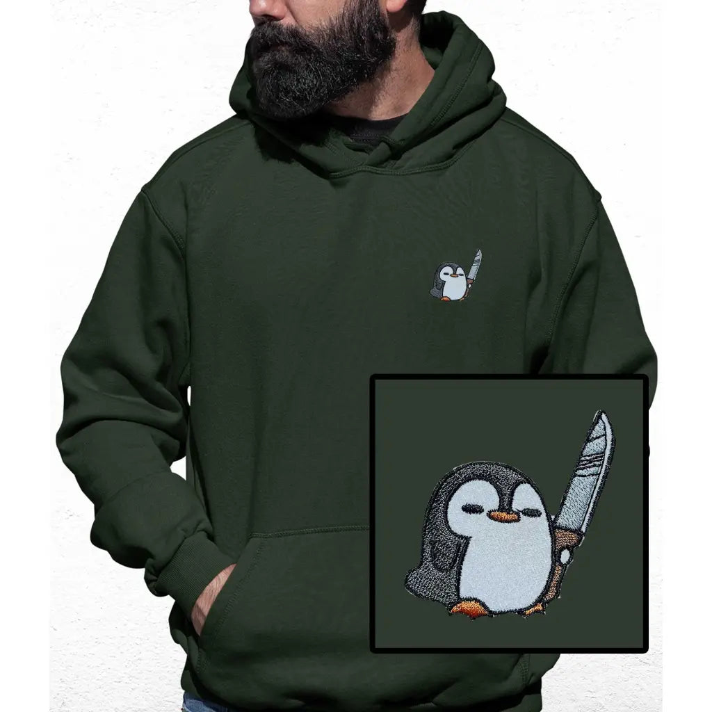 Penguin Knife Embroidered Colour Hoodie - Tshirtpark.com