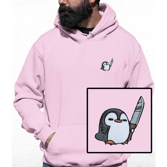 Penguin Knife Embroidered Colour Hoodie - Tshirtpark.com