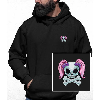 Pink Skull Embroidered Colour Hoodie - Tshirtpark.com