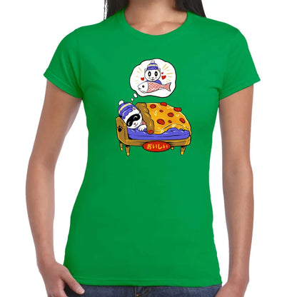 Pizza Panda Dreamer Ladies T-shirt - Tshirtpark.com