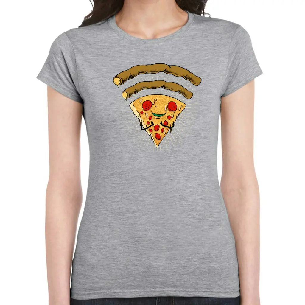 Pizza Wi-Fi Ladies T-shirt - Tshirtpark.com