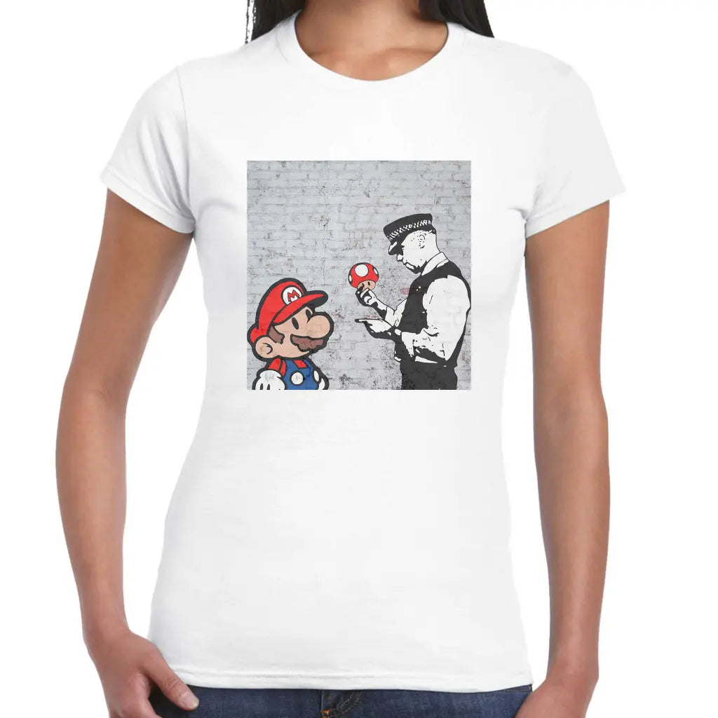 Police Mushroom Ladies Banksy T-Shirt - Tshirtpark.com