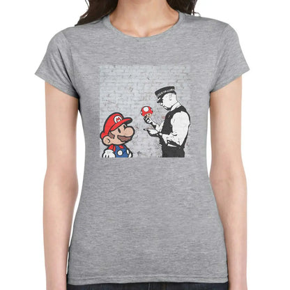 Police Mushroom Ladies Banksy T-Shirt - Tshirtpark.com