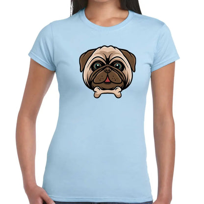 Pug Bone Bow Tie Ladies T-shirt - Tshirtpark.com