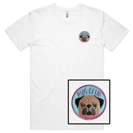 Pug Club Embroidered T-Shirt - Tshirtpark.com