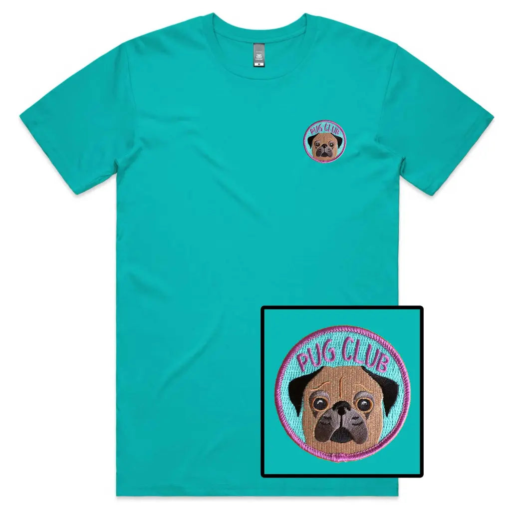 Pug Club Embroidered T-Shirt - Tshirtpark.com