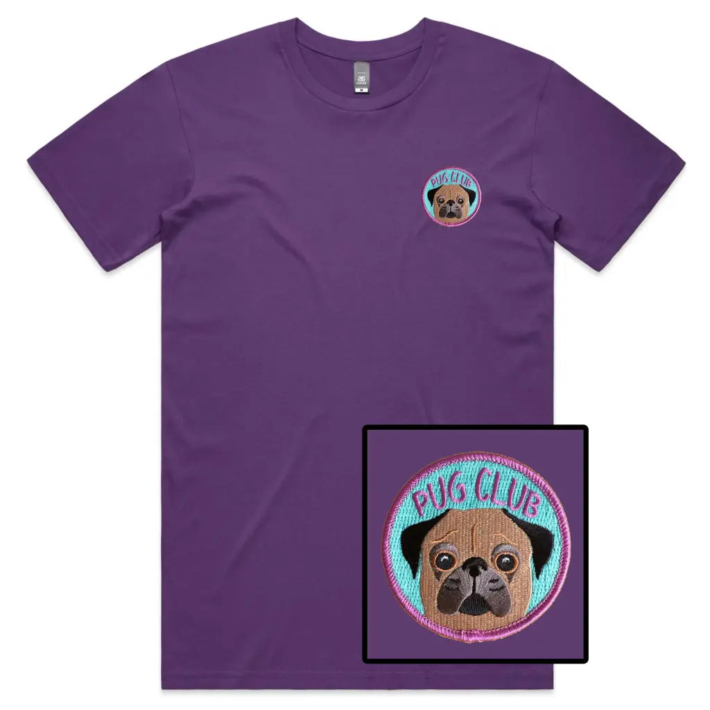 Pug Club Embroidered T-Shirt - Tshirtpark.com