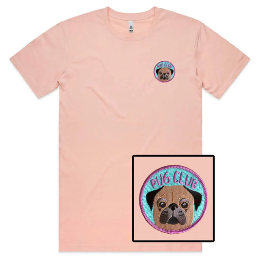 Pug Club Embroidered T-Shirt - Tshirtpark.com