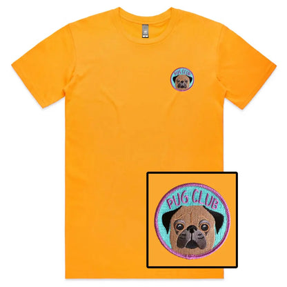 Pug Club Embroidered T-Shirt - Tshirtpark.com